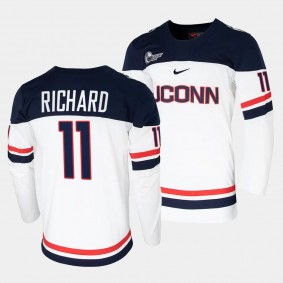 Jake Richard UConn Huskies College Hockey White Replica Jersey 11