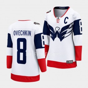 Women Washington Capitals Alexander Ovechkin 2023 NHL Stadium Series Breakaway Player White Jersey