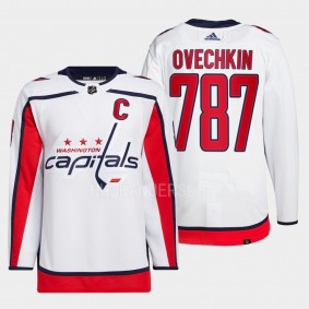 Washington Capitals Alexander Ovechkin 787th goal milestone White Commemorative Jersey