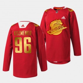 2024 Lunar New Year Andrei Kuzmenko Vancouver Canucks Red #96 Jersey