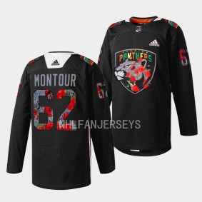 Florida Panthers Brandon Montour Black History Night Black Warmup Jersey