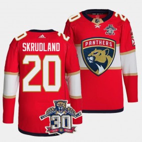 Florida Panthers 30th Anniversary Brian Skrudland #20 Red Authentic Home Jersey Men's