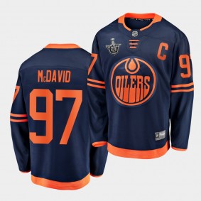 Edmonton Oilers Connor McDavid 2020 Stanley Cup Playoffs Navy Alternate Jersey