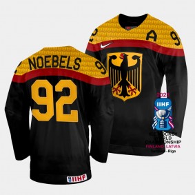 Marcel Noebels 2023 IIHF World Championship Germany #92 Black Away Jersey Men