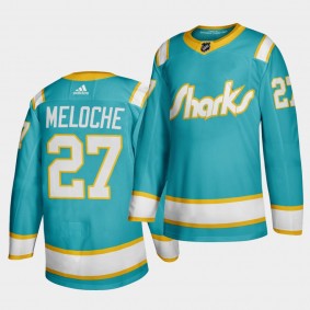 California Golden Seals Gilles Meloche 2020 Throwback Teal Authentic Player Jersey Teal