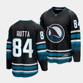 San Jose Sharks Jan Rutta 2023-24 Cali Fin 3rd Alternate Black Breakaway Player Jersey Men's