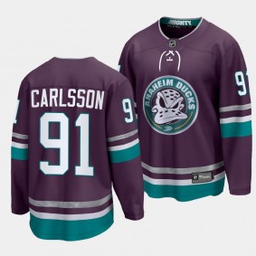 Anaheim Ducks Leo Carlsson 2023-24 30th Anniversary Purple Premier Breakaway Player Jersey Men's