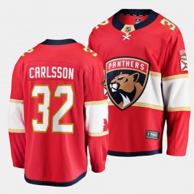 Florida Panthers Lucas Carlsson Home Red Breakaway Player Jersey Men's