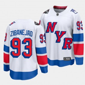 2024 NHL Stadium Series Mika Zibanejad Jersey New York Rangers White #93 Breakaway Player Men's
