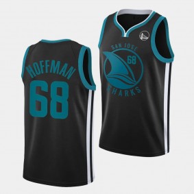 Mike Hoffman San Jose Sharks Warriors Mashup 2023 Black Jersey #68 Basketball