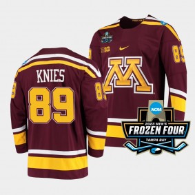 Matthew Knies 2023 NCAA Frozen Four Maroon Minnesota Golden Gophers Ice Hockey Jersey