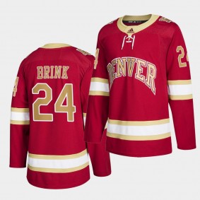 Denver Pioneers Bobby Brink NCAA Red College Hockey Jersey