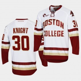 Boston College Eagles Spencer Knight NCAA White College Hockey Jersey