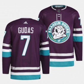 Anaheim Ducks 2023-24 30th Anniversary Radko Gudas #7 Purple Primegreen Jersey Men's