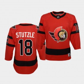 Ottawa Senators Tim Stutzle 2021 Reverse Retro Red youth Jersey