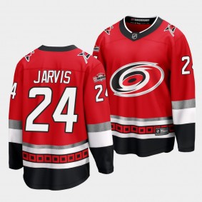 Seth Jarvis Carolina Hurricanes Red 25th Anniversary Premier Jersey Red