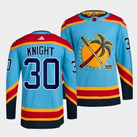 Spencer Knight Panthers Reverse Retro 2.0 Authentic Primegreen Blue 2022 Jersey