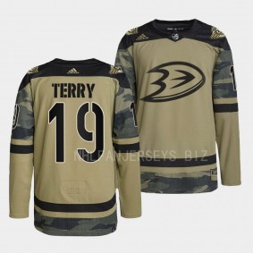 Anaheim Ducks Troy Terry Military Appreciation Night Camo Warmup Jersey