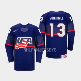 Grace Zumwinkle Blue USA Hockey IIHF Away Jersey