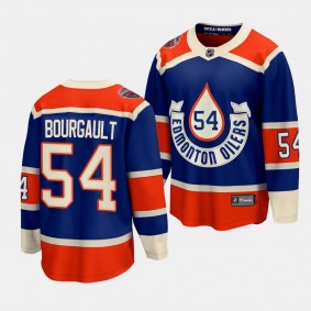 Xavier Bourgault Edmonton Oilers 2023 NHL Heritage Classic Royal #54 Premier Jersey Men's